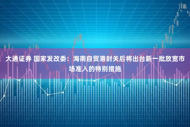 大通证券 国家发改委：海南自贸港封关后将出台新一批放宽市场准入的特别措施
